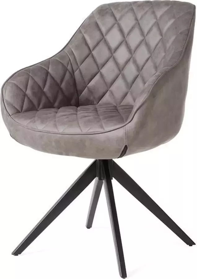 Bo Lundgren Eetkamerstoel Collins lederlook Soft steel