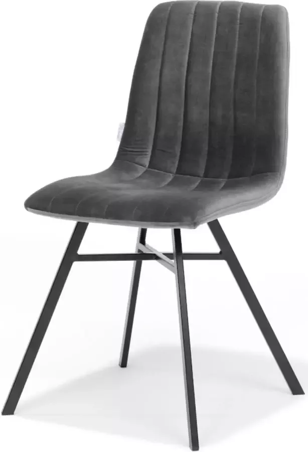 Bo Lundgren Eetkamerstoel Dex stof Velours grijs