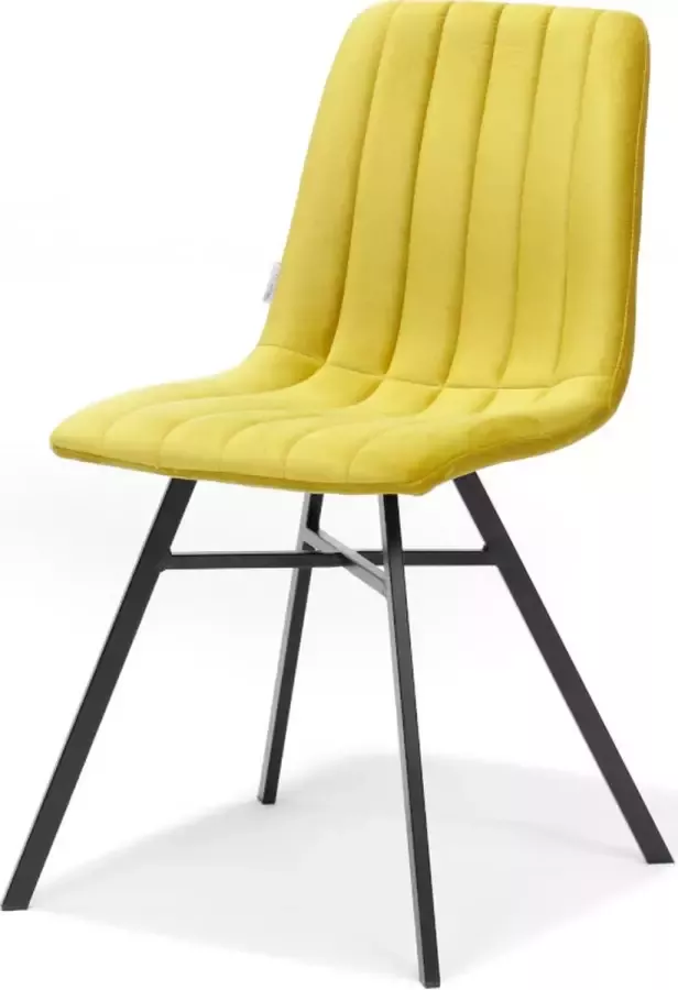 Bo Lundgren Eetkamerstoel Dex stof Velours okergeel