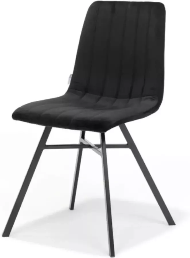 Bo Lundgren Eetkamerstoel Dex stof Velours zwart