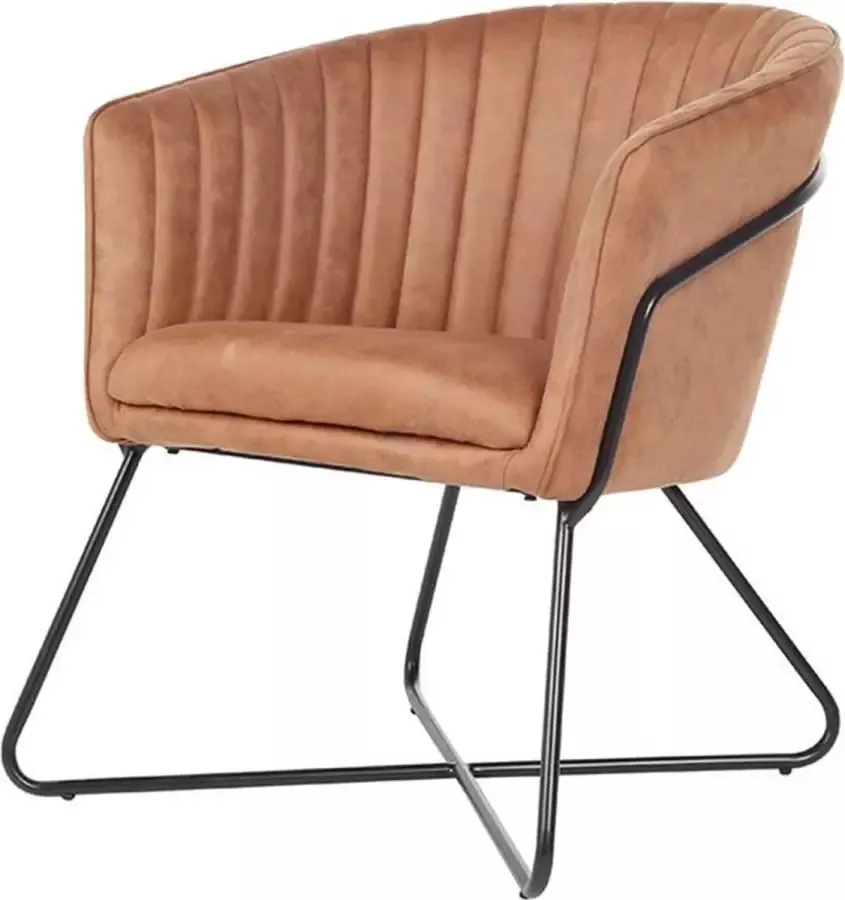 Bo Lundgren Eetkamerstoel Luxe Nova lederlook Soft cognac