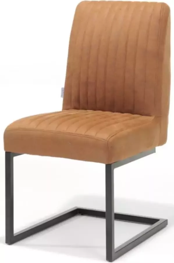 Bo Lundgren Eetkamerstoel Sanne Lederlook Soft Cognac