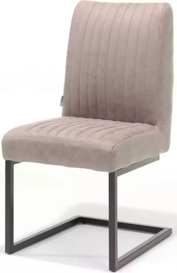 Bo Lundgren Eetkamerstoel Sanne Lederlook Soft Pebble