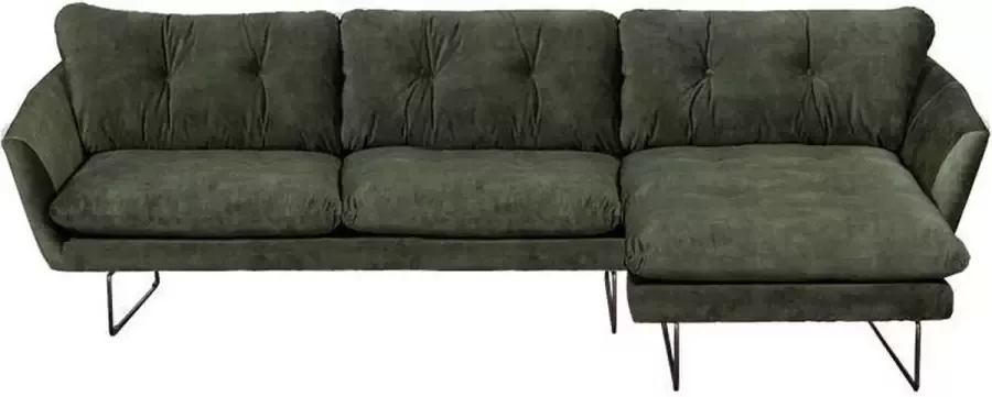 Bo Lundgren Loungebank Kuddar chaise longue rechts velours Adore Hunter groen 156 2 71 x 1 60 mtr breed