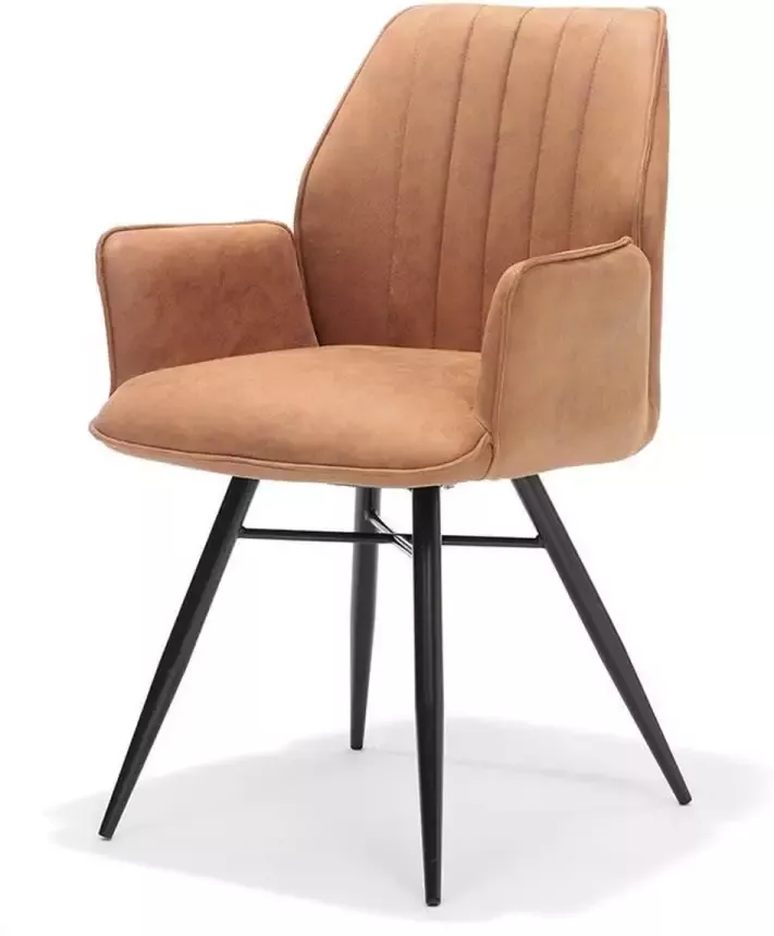 Bo Lundgren Eetkamerstoel Clark lederlook Soft cognac - Foto 2