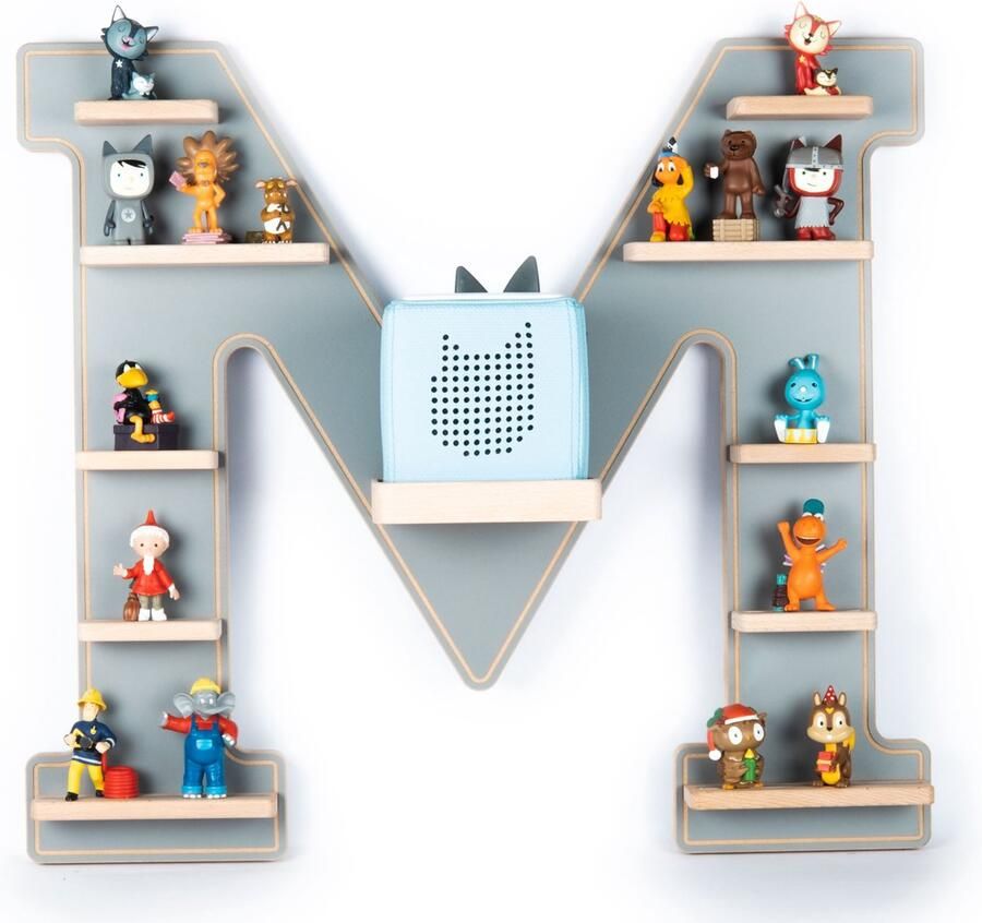 BOARTI Houten letter M kinderplankje Toniebox figuren wandplank Tonies muziekdoosje Houten letter M kinderplankje Toniebox figuren wandplank Tonies muziekdoosje - Foto 2