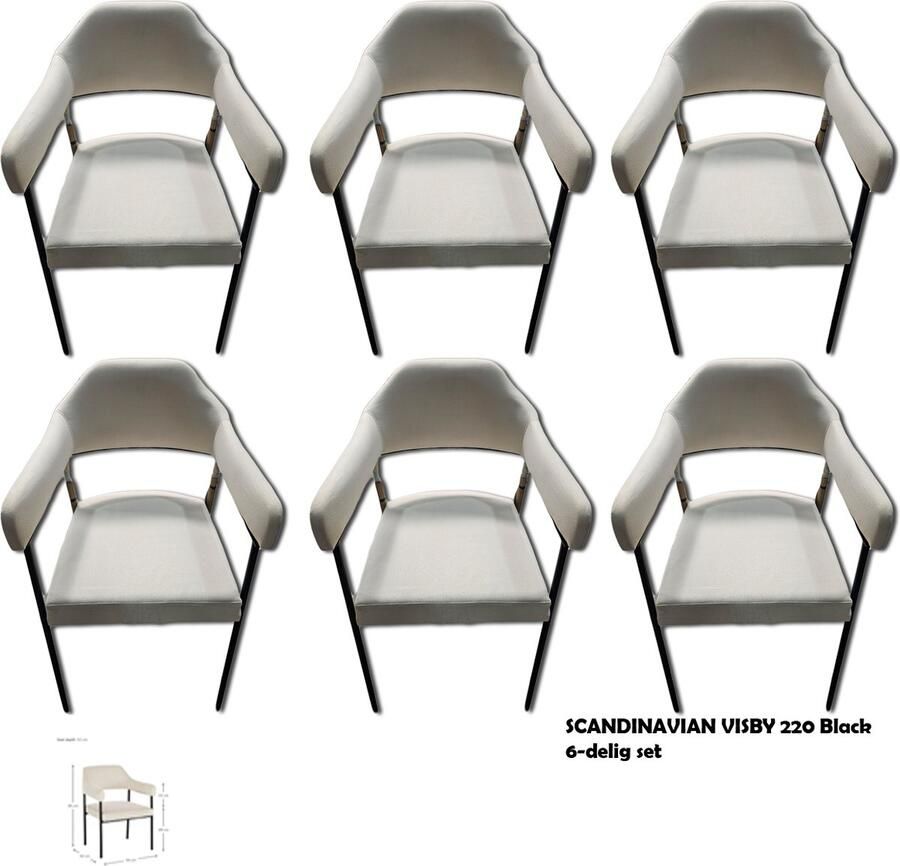 Merkloos Stoel SCANDINAVIAN VISBY 220 Black Set van 6stuks. Per stoel 135€ - Foto 2