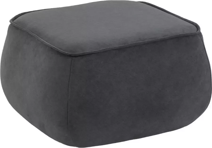 Bodilson Poef Riga Zachte design poef Voetenbankje Antraciet 60x46x34cm