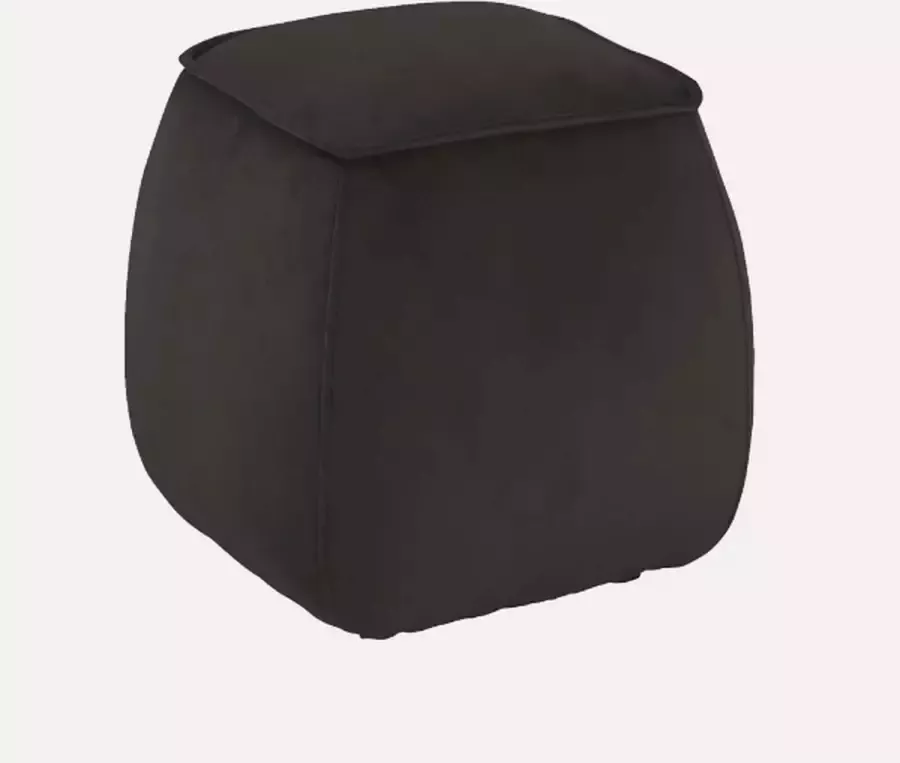 Bodilson Poef Wuxi Zachte design poef Voetenbankje Antraciet 40x40x40cm