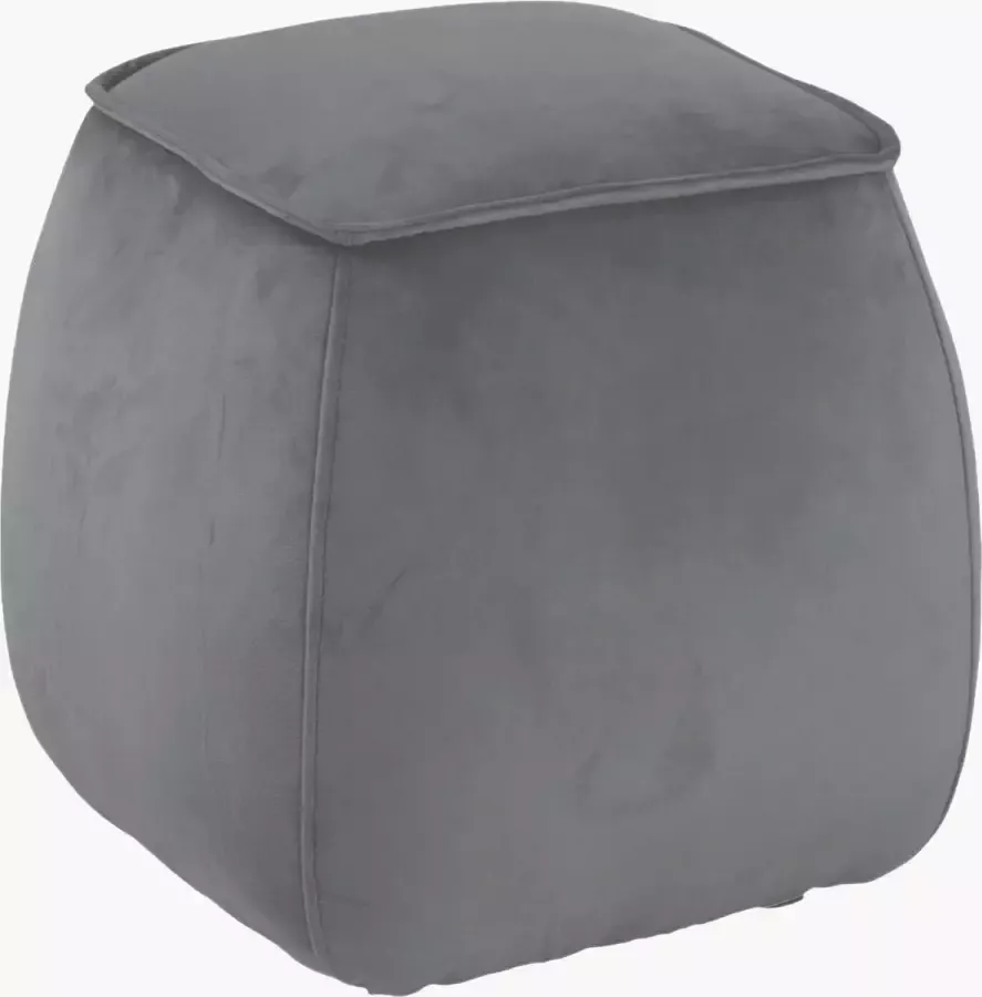 Bodilson Poef Wuxi Zachte design poef Voetenbankje Grijs 40x40x40cm