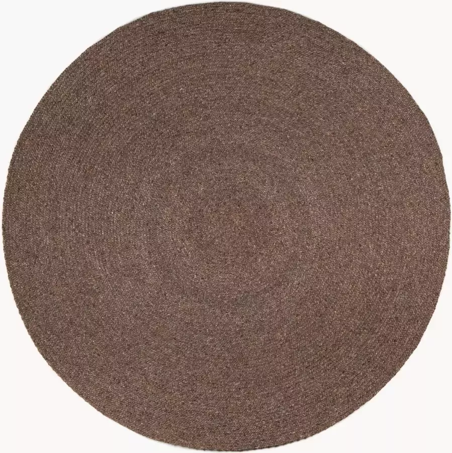 Bodilson Vloerkleed Pebble Rond laagpolig kleed 60% Wol 150cm Bruin