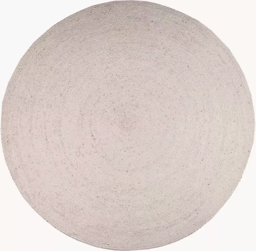 Bodilson Vloerkleed Pebble Rond laagpolig kleed 60% Wol 150cm Ivoor Wit