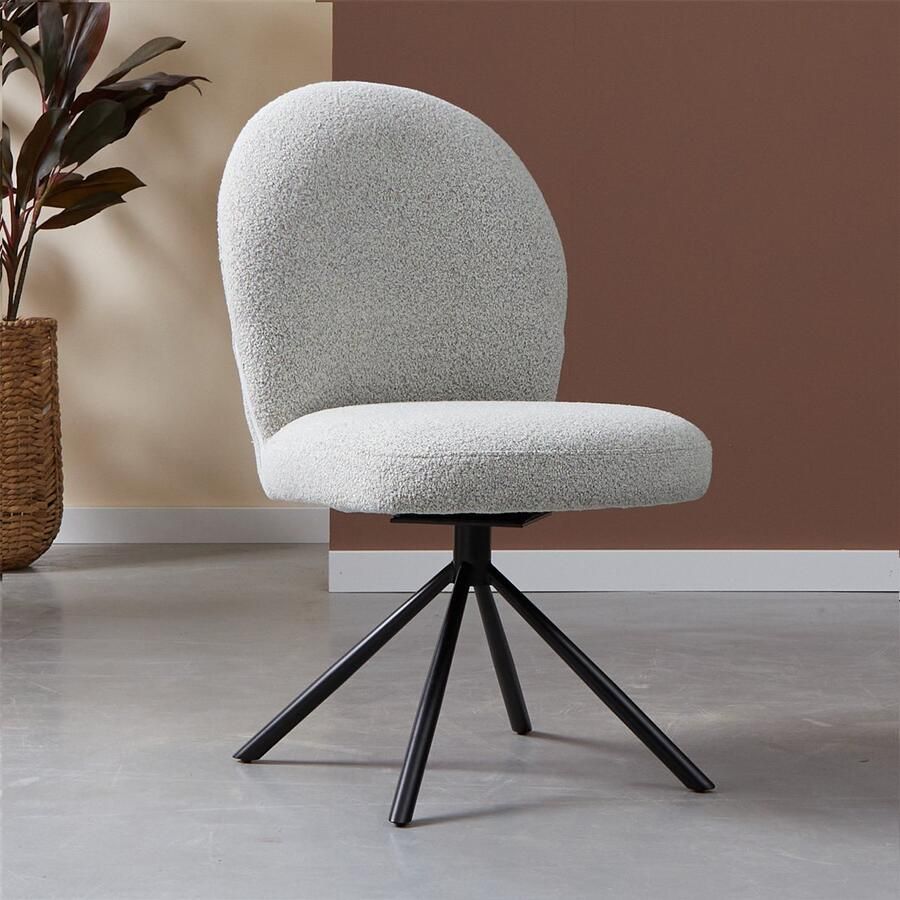 Bodio Beige eetkamerstoel ronde vormen