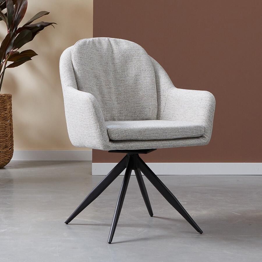 Bodio Eetkamerstoel met ronde rug grijsbeige