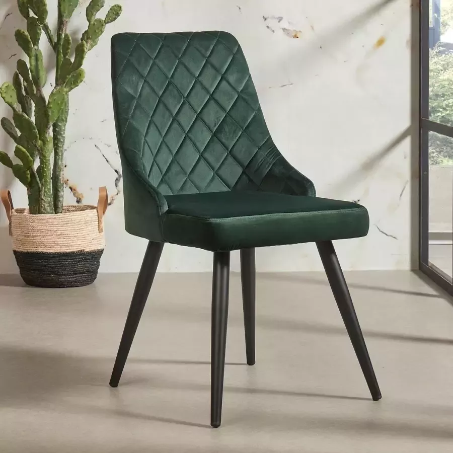 Bodio Groene velvet stoel