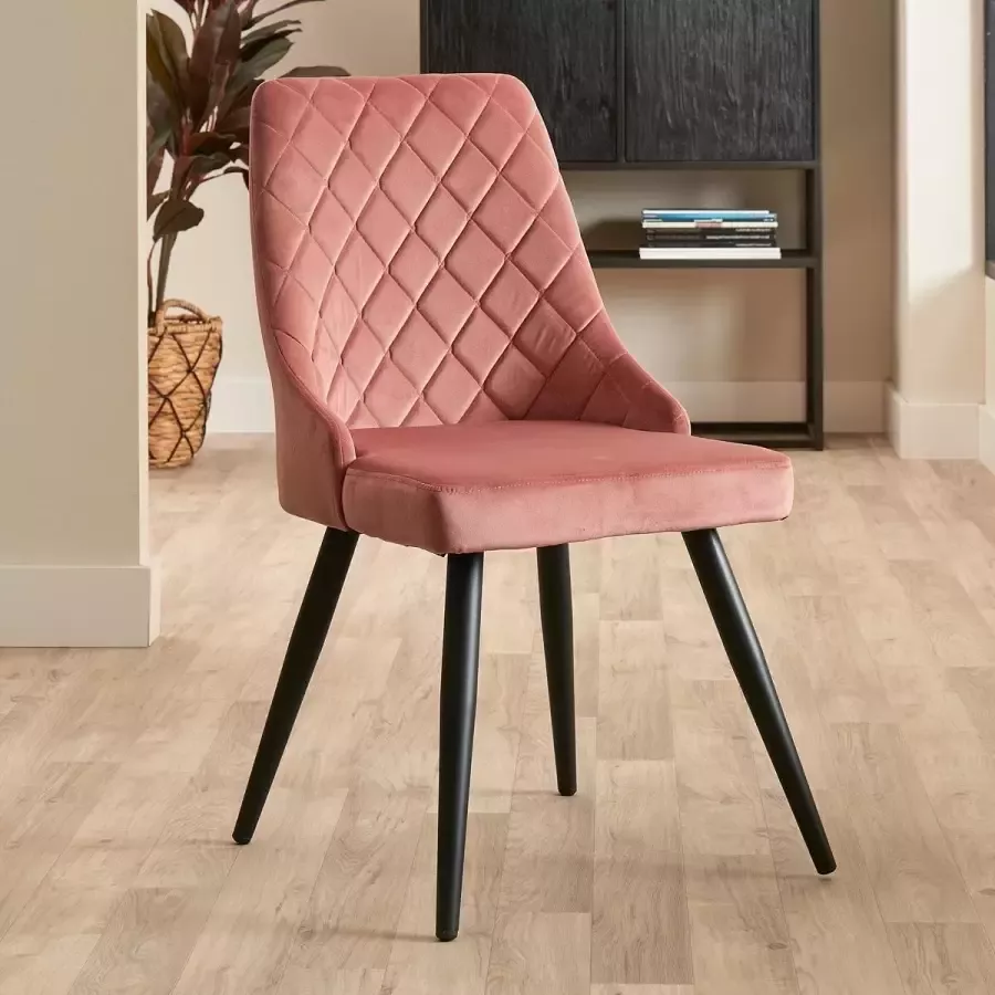 Bodio Roze velvet stoel