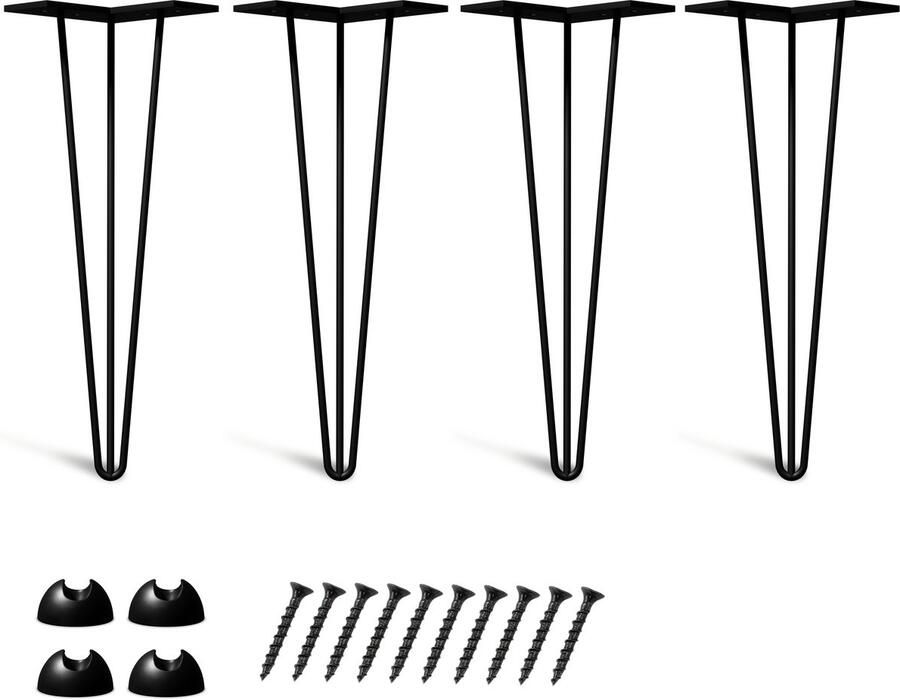 Bodo Stalen onderstel Hairpin Table legs (set van 4) 40 cm 3 stang Zwart