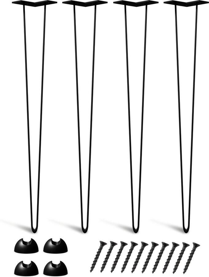 Bodo Stalen onderstel Hairpin Table legs (set van 4) 86 cm 2 stang Zwart