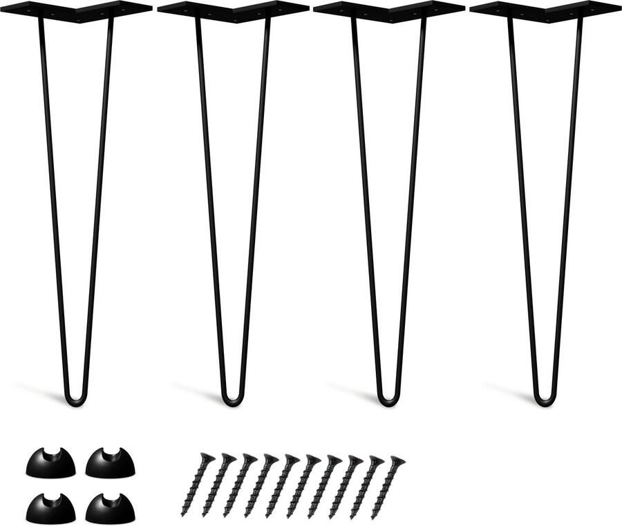 Bodo Stalen onderstel Hairpin Table legs (set van 4) 40 cm 2 stang Zwart