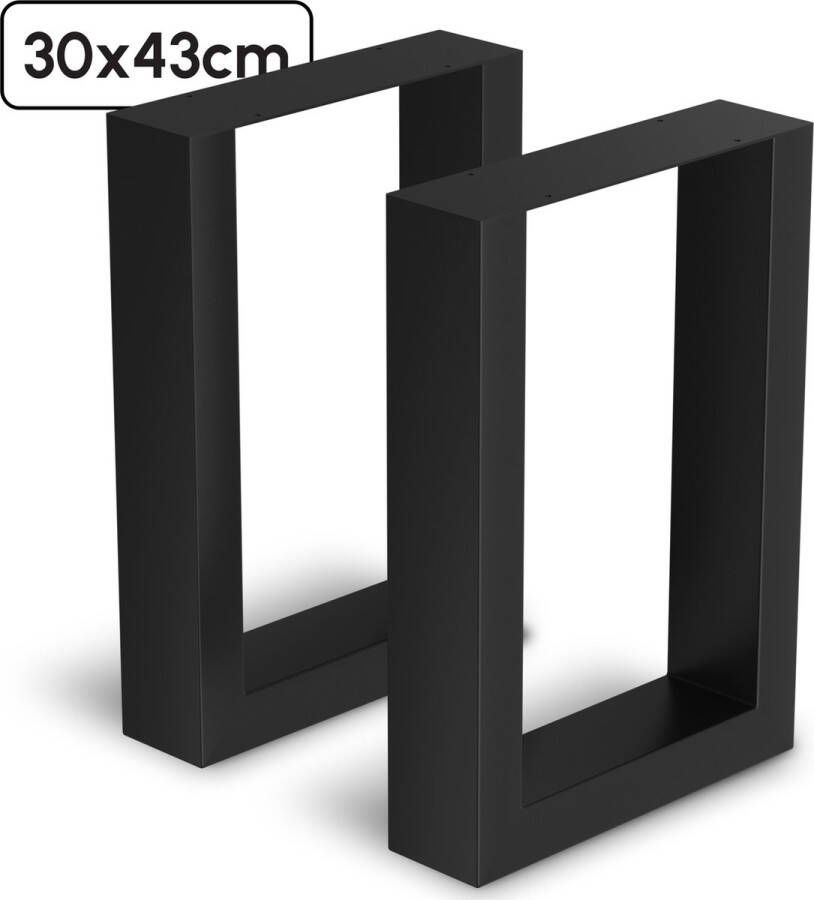 Bodo Stalen Onderstel Tafel Tafelpoten Set van 2 U bankpoot 30x43 cm Zwart