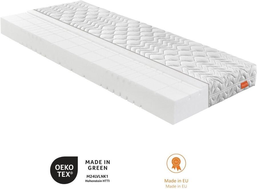 Bodyprotect 120 x 200 cm koudschuimmatras Duo 500 keerbaar matras met hardheidsgraad 2 en 3 7 zones Made in EU afneembare hoes van katoenmix wasbaar op 60 graden 120 x 200 x 15 cm wit