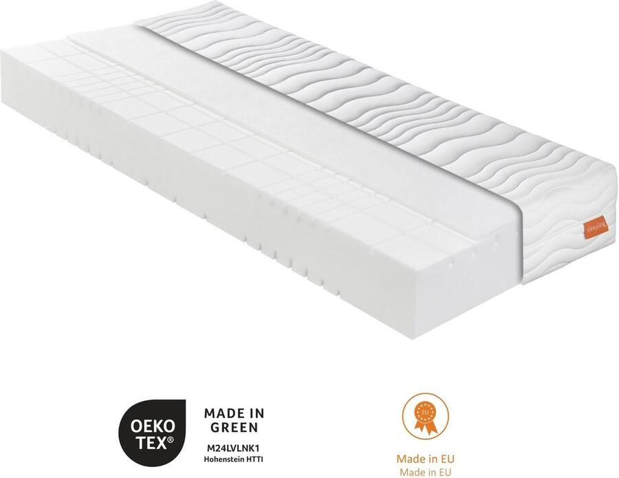 Bodyprotect 120 x 200 cm koudschuimmatras Duo 500 keerbaar matras met hardheidsgraad 2 en 3 7 zones Made in EU afneembare hoes van katoenmix wasbaar op 60 graden 120 x 200 x 21 cm wit