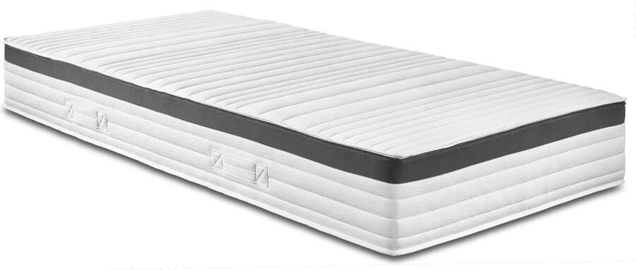 Bodyprotect 120 x 200 cm pocketveringmatras Elite Line matras met 1000 pocketveren hardheidsgraad 3 7 zones premium koudschuim-toplaag Made in EU afneembare hoes wasbaar op 60 graden 120 x 200 x 25 cm wit