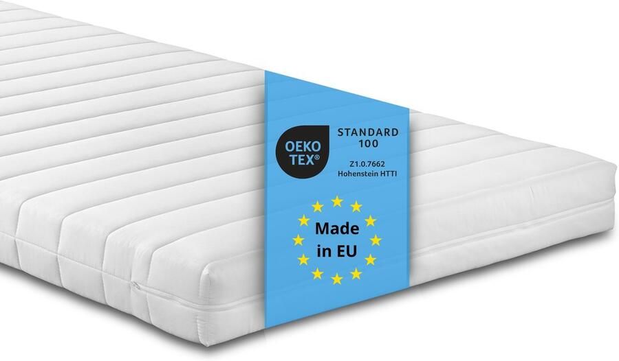 Bodyprotect 80 x 200 cm koudschuimmatras Comfort Line orthopedisch schuimmatras hardheidsgraad 3 Made in EU afneembare hoes wasbaar op 60 graden 80 x 200 x 10 cm wit - Foto 2