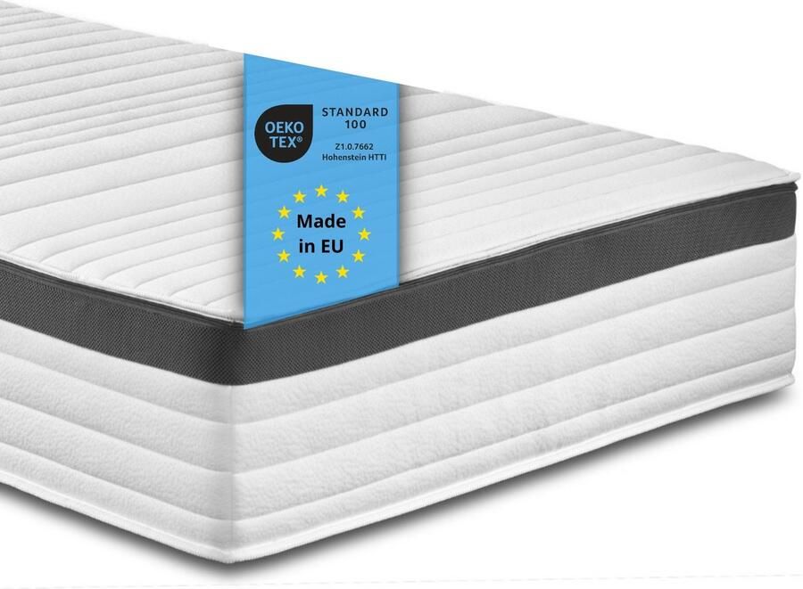 Bodyprotect 90 x 190 cm pocketveringmatras Elite Line matras met 1000 pocketveren hardheidsgraad 4 7 zones premium koudschuim-toplaag Made in EU afneembare hoes wasbaar op 60 graden 90 x 190 x 25 cm wit - Foto 3