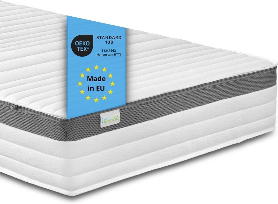 Bodyprotect 100 x 200 cm pocketveringmatras 520 orthopedisch matras met hardheidsgraad 3 7 comfortzones Made in EU afneembare hoes van polyester wasbaar op 60 graden 100 x 200 x 21 cm wit - Foto 2