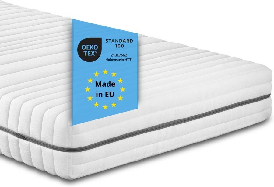 Bodyprotect Vital Protect matras 100x200 cm koudschuim hardheid H2 hoogte 18 cm als ergonomische schuimmatras 7-zones matras of koudschuimmatras Made in EU 100 x 200 x 18 cm wit - Foto 2