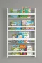 Bofigo SNS Home Met 4 Planken 120 x 74 Cm Montessori Boekenkast Educatieve Kinderboekenkast Woor Kinderen MDF Wit - Thumbnail 1