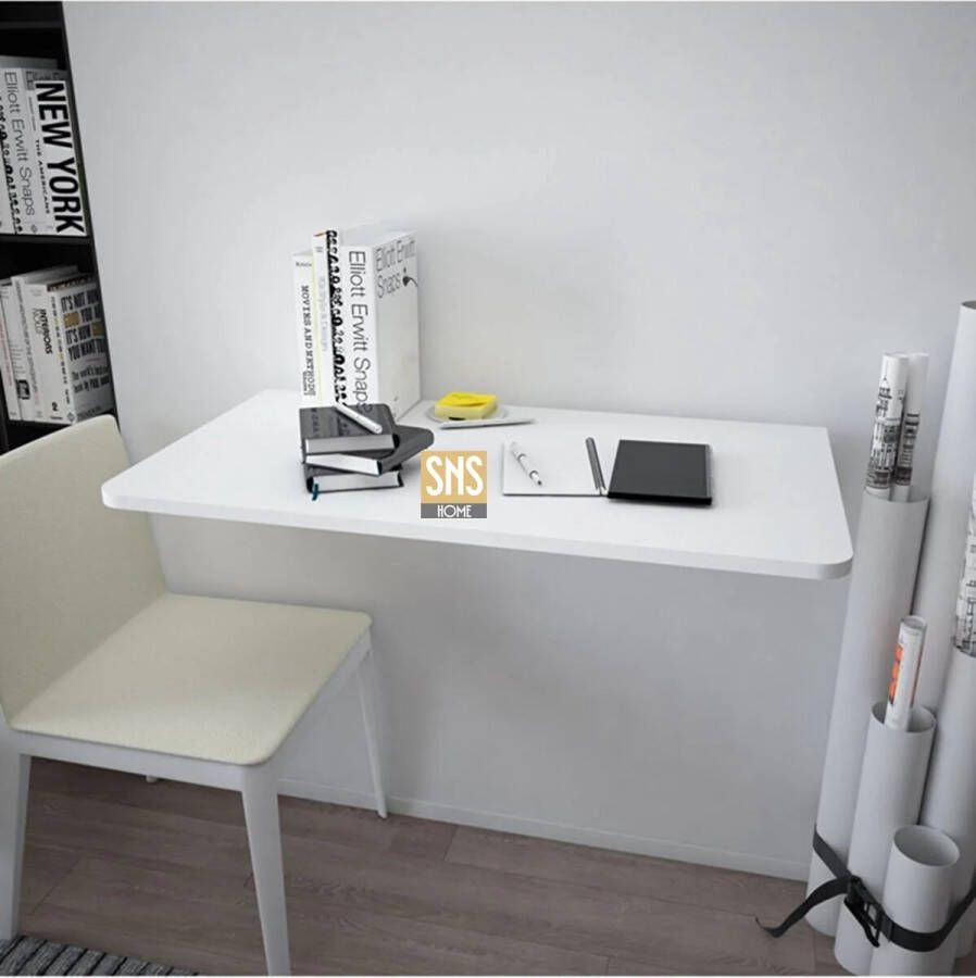 Bofigo SNS Home Ovaal Geslepen Ovale Hoektafel 72 x 45 Cm Klaptafel Wandtafel Keukentafel Balkontafel Bureau Wit - Foto 2