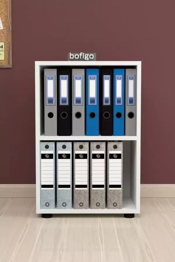 Bofigo SNS Home Prismakast met 2 Planken Boekenkast met 2 Planken Kantoorkast Map Multifunctionele Kast Keukenkast Antraciet 74 x 49 x 32 cm - Foto 2