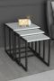 Bofigo SNS Home Set van 3 Coffee Tables Metal Salontafel Bijzettafel Set van 3 Coffee Metalen Nesttafel Wit - Thumbnail 1