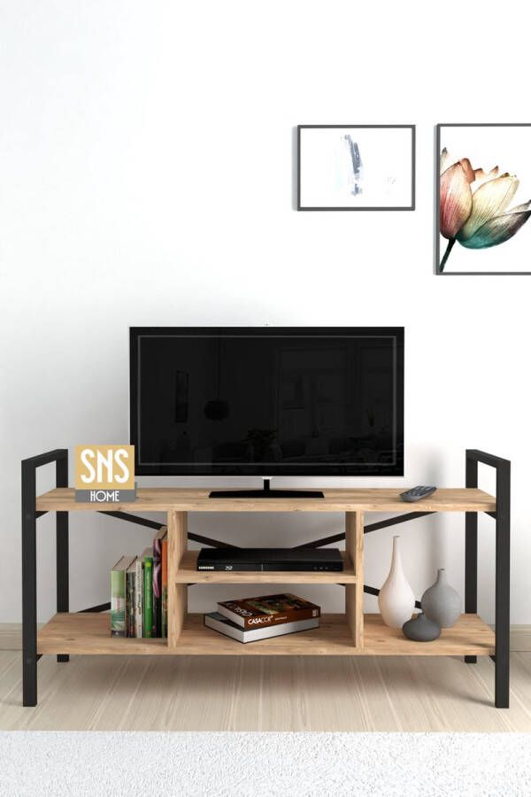 Bofigo SNS Home Tv Meubel Met Plank Tv Meubel Televisie Meubel Tv Meubel Hout Tv Kasten Grenen 120x61x35 cm