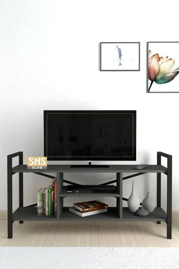 Bofigo Tv Meubel Met Plank Tv Meubel Televisie Meubel Tv Meubel Hout Tv Kasten Antraciet 120x61x35 cm