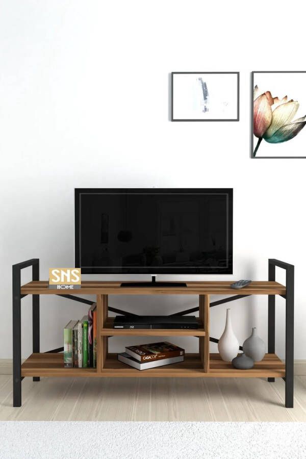 Bofigo Tv Meubel Met Plank Tv Meubel Televisie Meubel Tv Meubel Hout Tv Kasten Okkernoot 120x61x35 cm