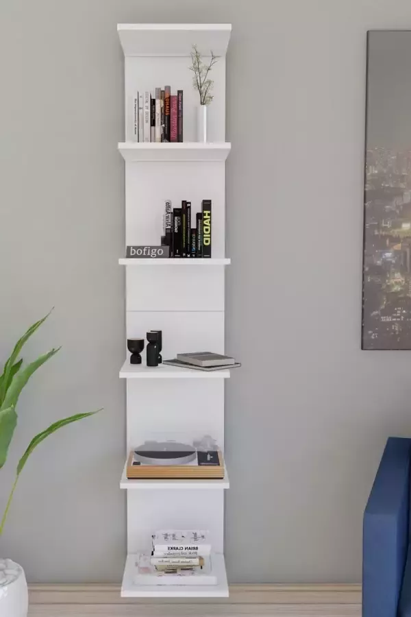 Bofigo SNS Home MDF Wandmontage Boekenkast Decoratieve Plank Wandplank Antraciet Wandmontage MDF 6 Planken - Foto 3