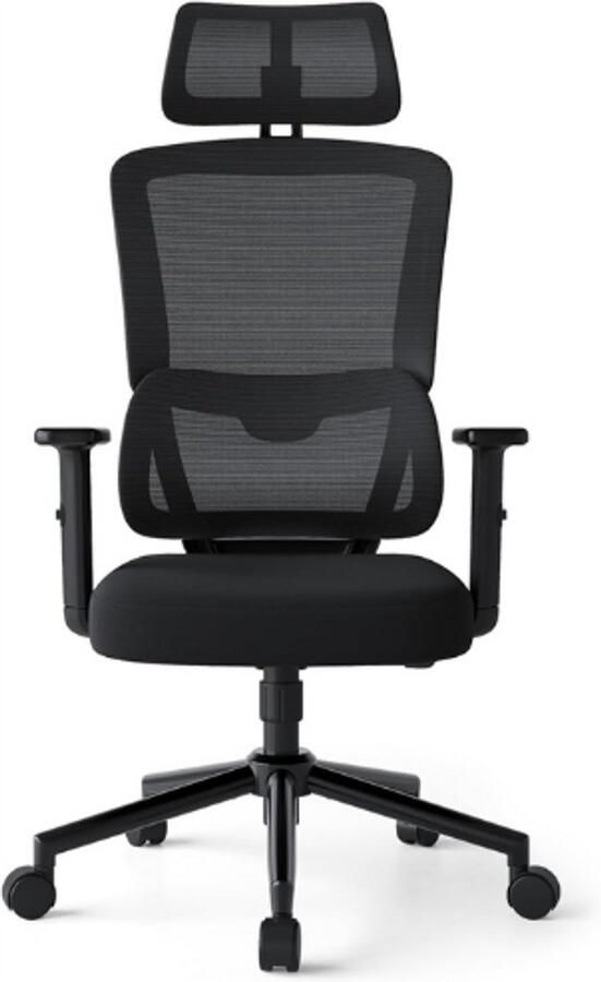 BOG 3W Ergonomische Stoel Met Automatische Tracking Lendensteun En Verstelbare Hoofdsteun Bureaustoel Met 2D-Armleuning Bureaustoel Voor Thuis Zwart