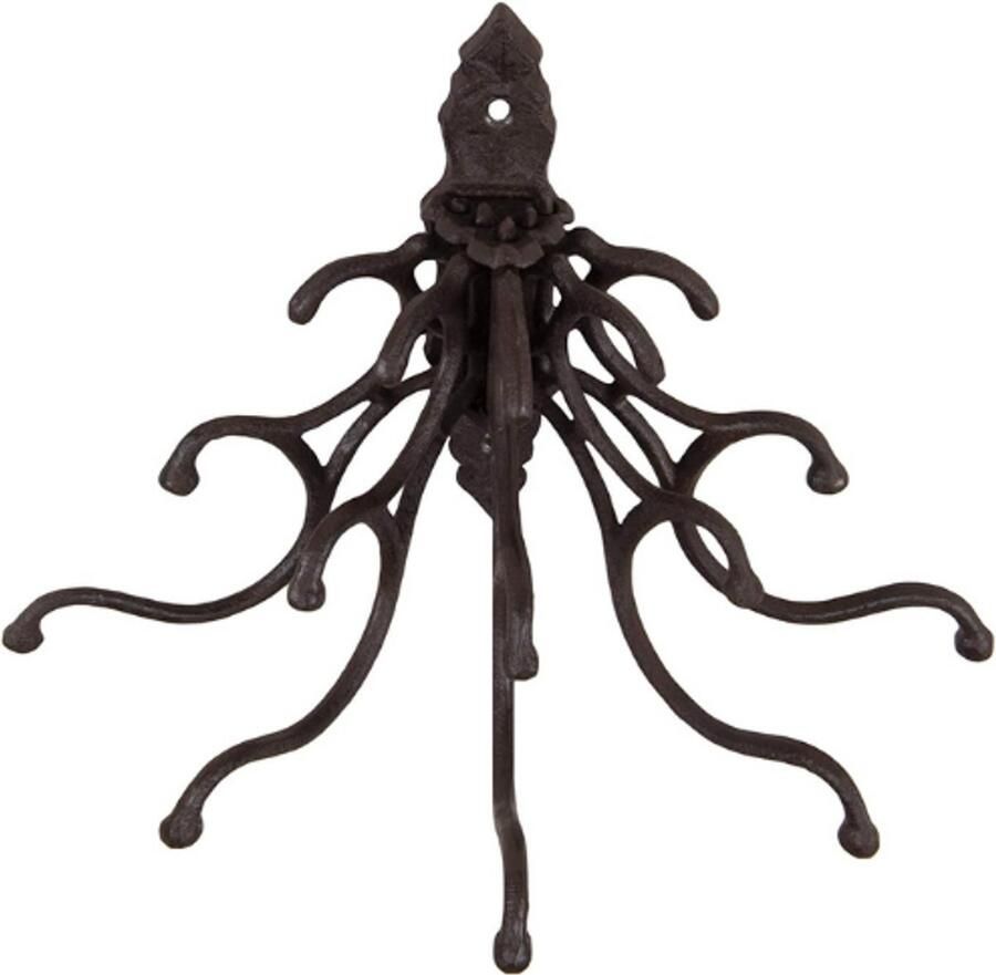 BOG Antieke Gietijzeren Wandhaken Roestkleurige Afwerking Decoratieve Kapstokhaken Voor Jassen Tassen Sleutels