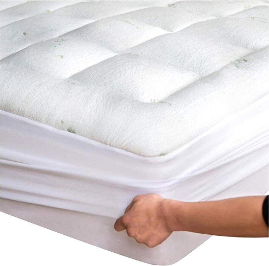 BOG Bamboe Matrashoes 180x200 Cm Verkoelend En Ademend Verlichting Van Rugpijn Geschikt Voor Matrassen Tot 50 Cm Hoog Met Diepe Zakken