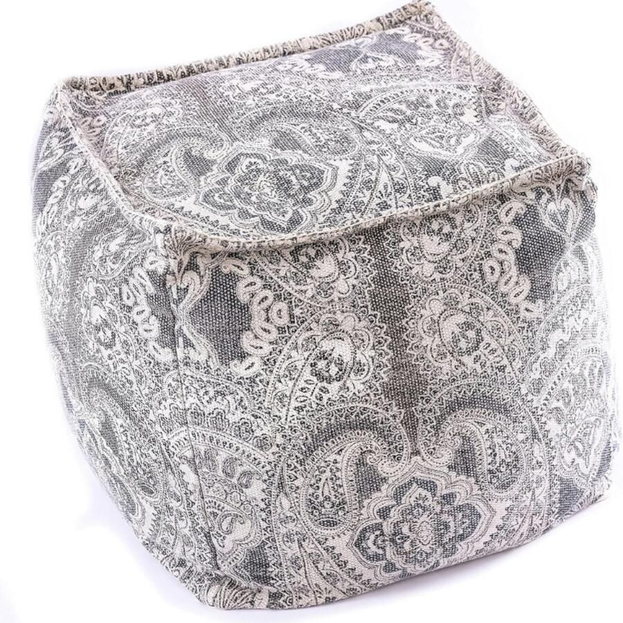 BOG Boheemse Kubus Poefhoes 50 Cm Luxe Ambachtelijke Boho Chic Kamerdecoratie Zithoek Ottomanenhoes Voor Sfeervolle Woonkamer