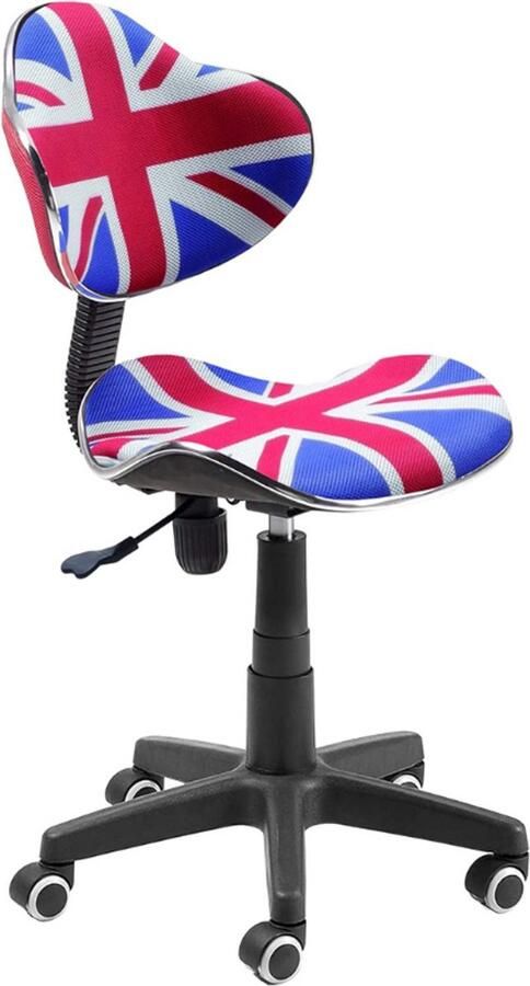 BOG Bureaustoel Voor Jongeren In Britse Stijl Ergonomische Kinderstoel Comfortabele Jeugdstoel Met Armleuningen Verstelbare Zithoogte Stoere Look Voor Jongenskamer Of Meisjeskamer