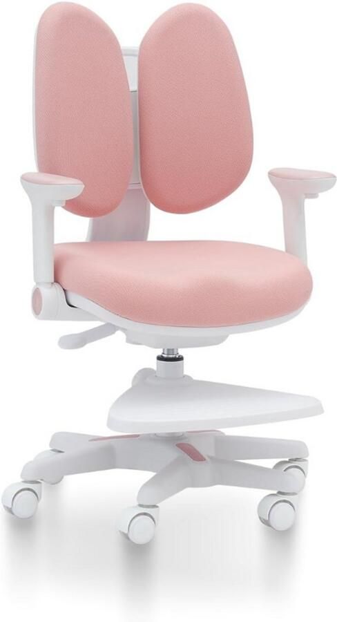 BOG Bureaustoel Voor Kinderen Ergonomisch In Hoogte Verstelbaar Draaistoel Met Optillen Van De Draaibare Armleuning En Afneembare Pedalen Voor Werkkamer Thuis Roze