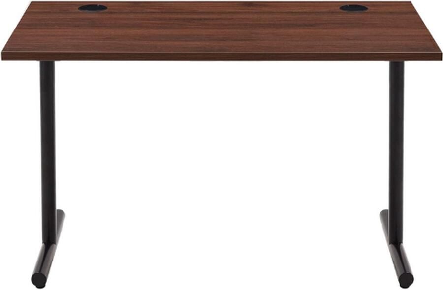 BOG Computerbureau Eenvoudig Voor Kantoor Notenhouten Blad En Zwart Frame Rechthoekig Eenvoudige Montage 120 x 60 x 73 6 cm (Voorheen Movian)