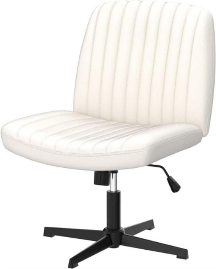 BOG Cross Legged Bureaustoel Armloze Brede Bureaustoel Geen Wielen Modern Home Office Bureau Stoel Draaibare Verstelbare Stof IJdelheid Stoel