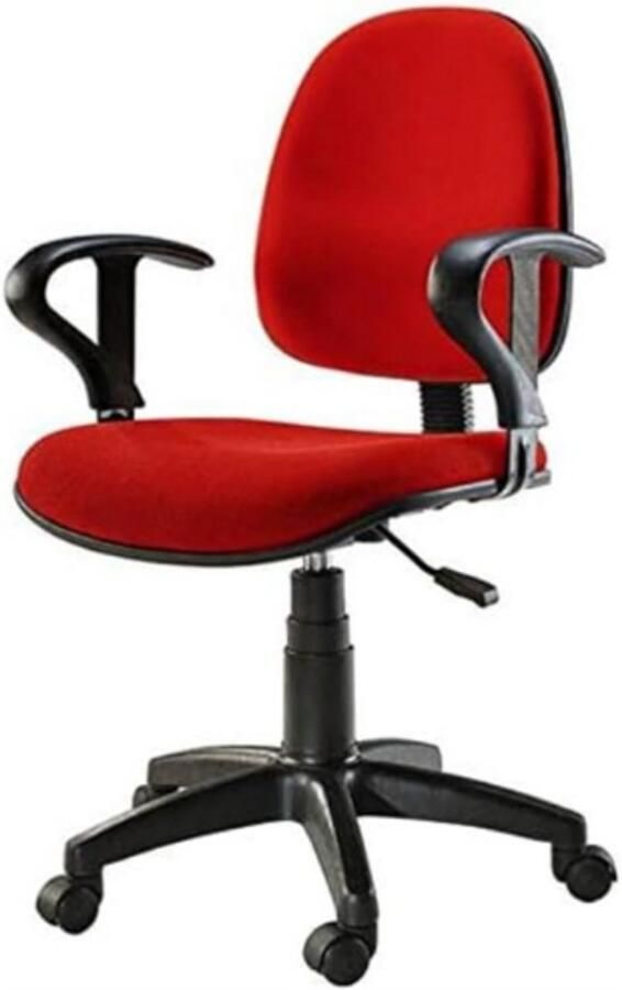 PEAM Easy Bureaustoel Rood Ergonomische Werkstoel Comfortabele Bureaustoel Met Armleuningen Verstelbare Zithoogte Stijlvolle Kantoorstoel Rood