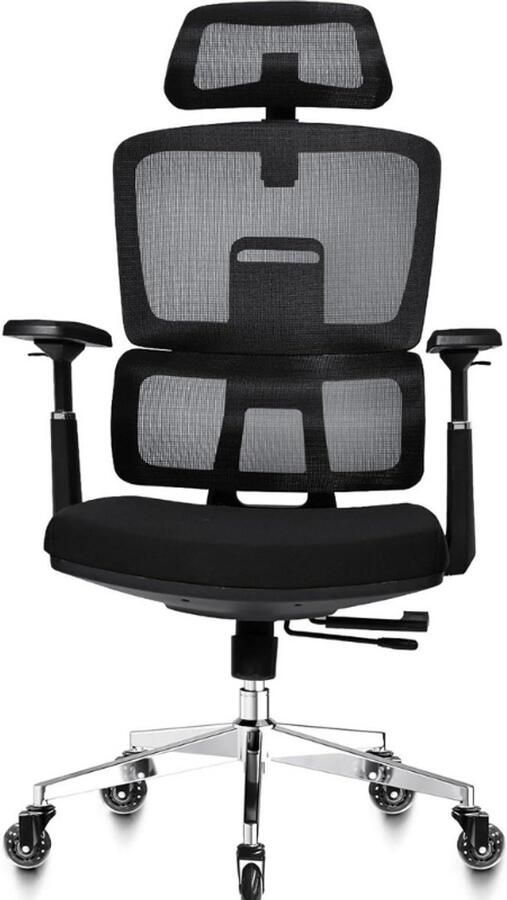 BOG Ergonomische Bureaustoel 200KG Upgrade Winnaar Van Tests 4D Armleuningen 6P Verstelbare Rugleuning Zitdiepte Verstelbaar Elastisch Kussen Stille Rubber Rollen