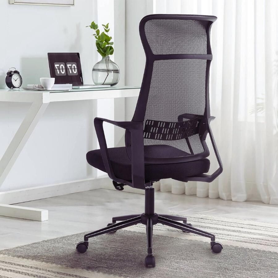 BOG Ergonomische Bureaustoel Ademend Mesh Design 360 Graden Draaibaar In Hoogte Verstelbaar Comfortabele Kantoorstoel Zwart